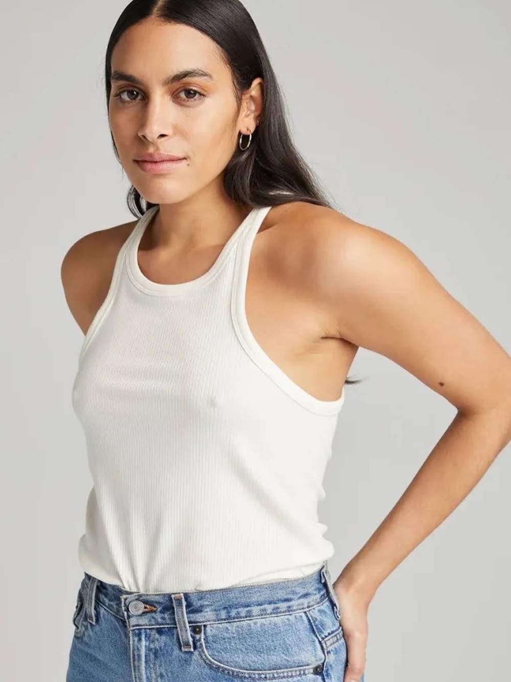 RICHER POORER white vintage rib tank top